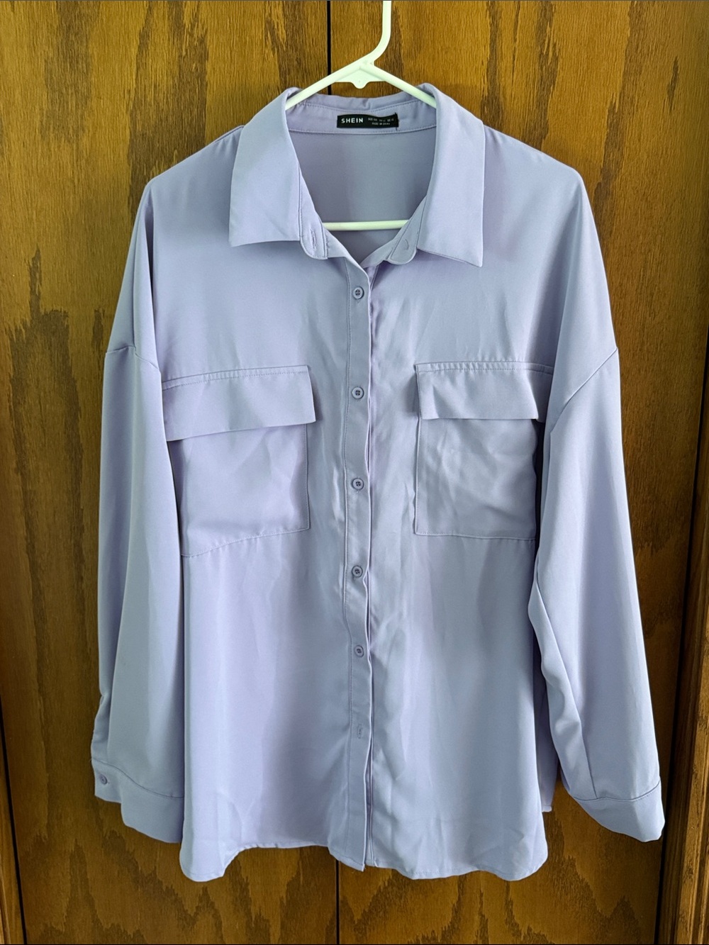 SHEIN Lavender Button-Front Shirt